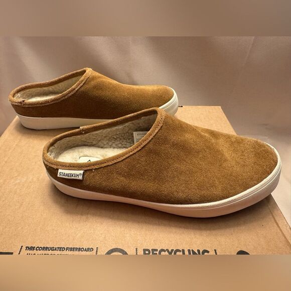 Staheekum cami mule chestnut tan suede size 7 bohemian casual Athleisure - Picture 2 of 8